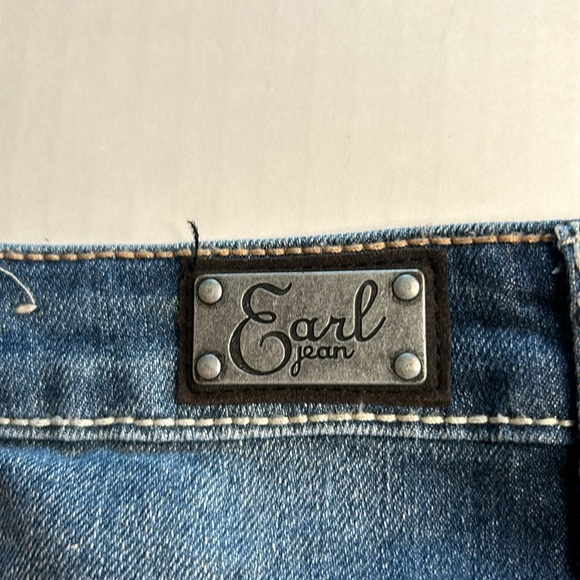 3/$25 Earl Jeans Low Rise Boot Cut Rhinestone Embellished Womens Jeans. Size 10 - Picture 8 of 14